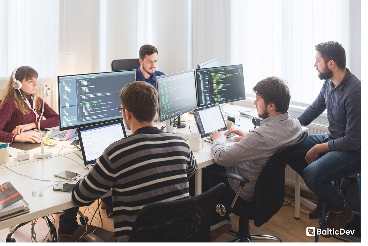Hot Beans Web developers working together in the office
